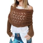Chandail douillet en tricot avec épaules découvertes