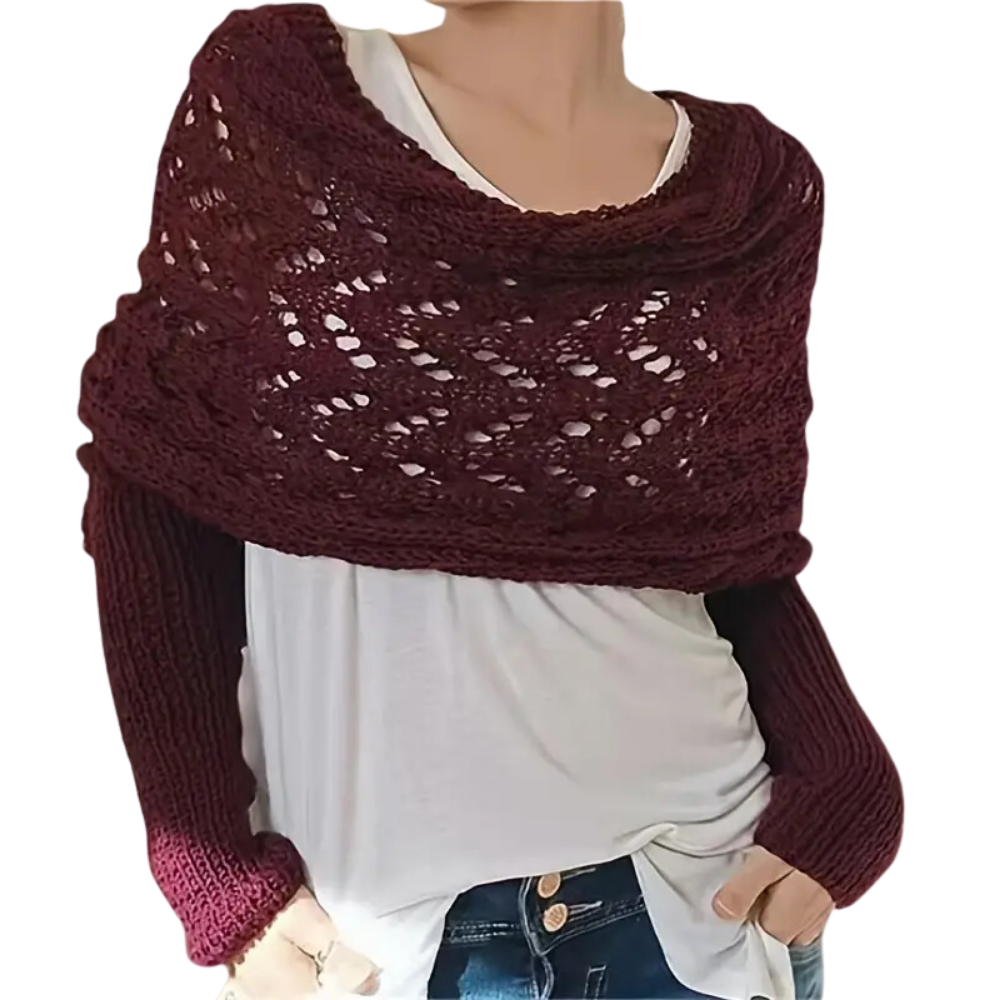 Chandail douillet en tricot avec épaules découvertes