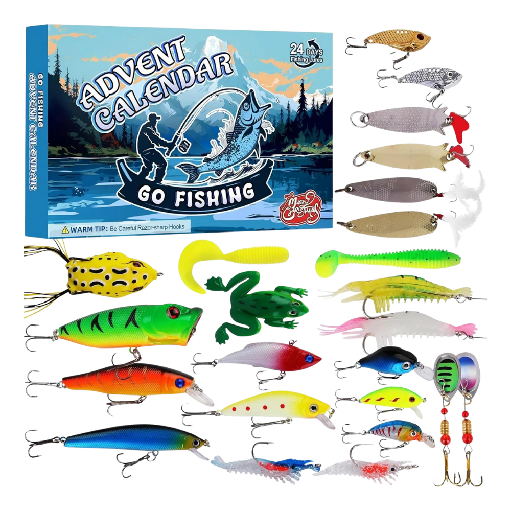 Calendrier de l'Avent de pêche avec surprises quotidiennes