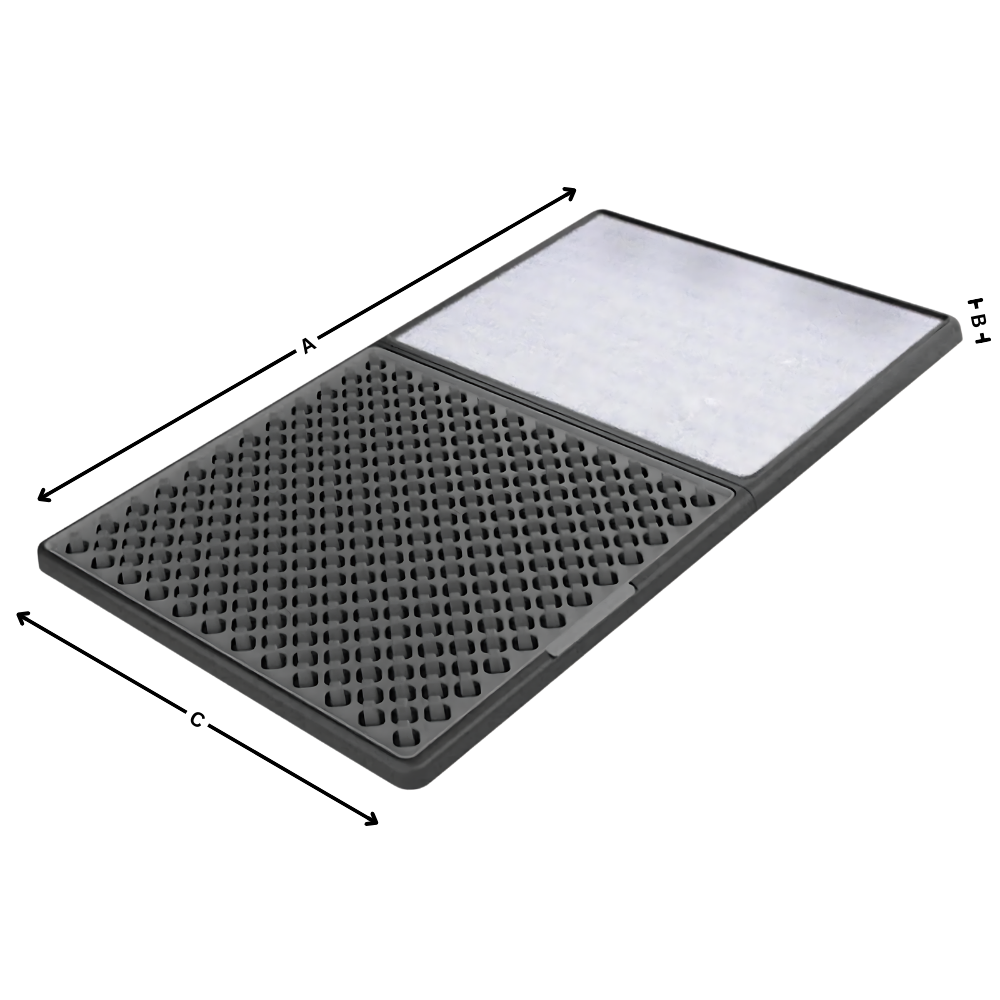 Tapis désinfectant à double zone de nettoyage