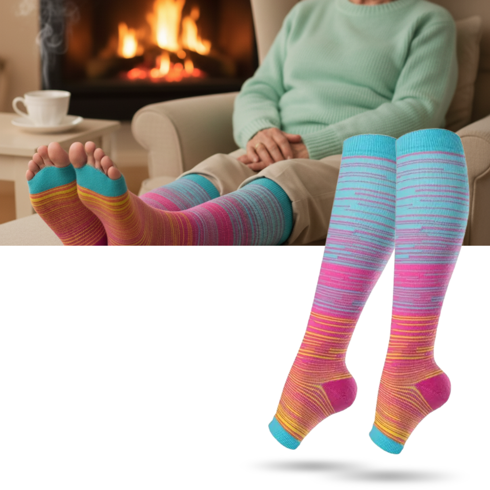 Chaussettes de compression élastiques pied ouvert