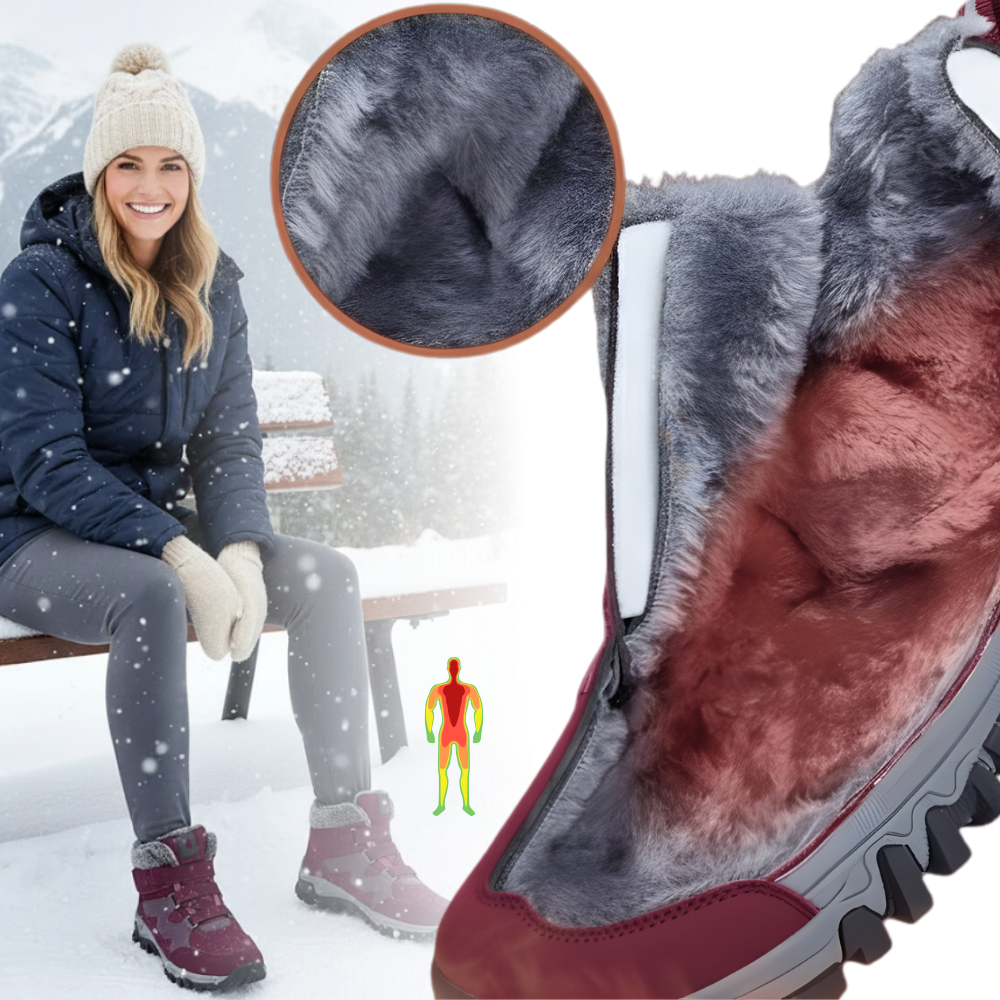 Bottines d'hiver chaudes doublées en polaire