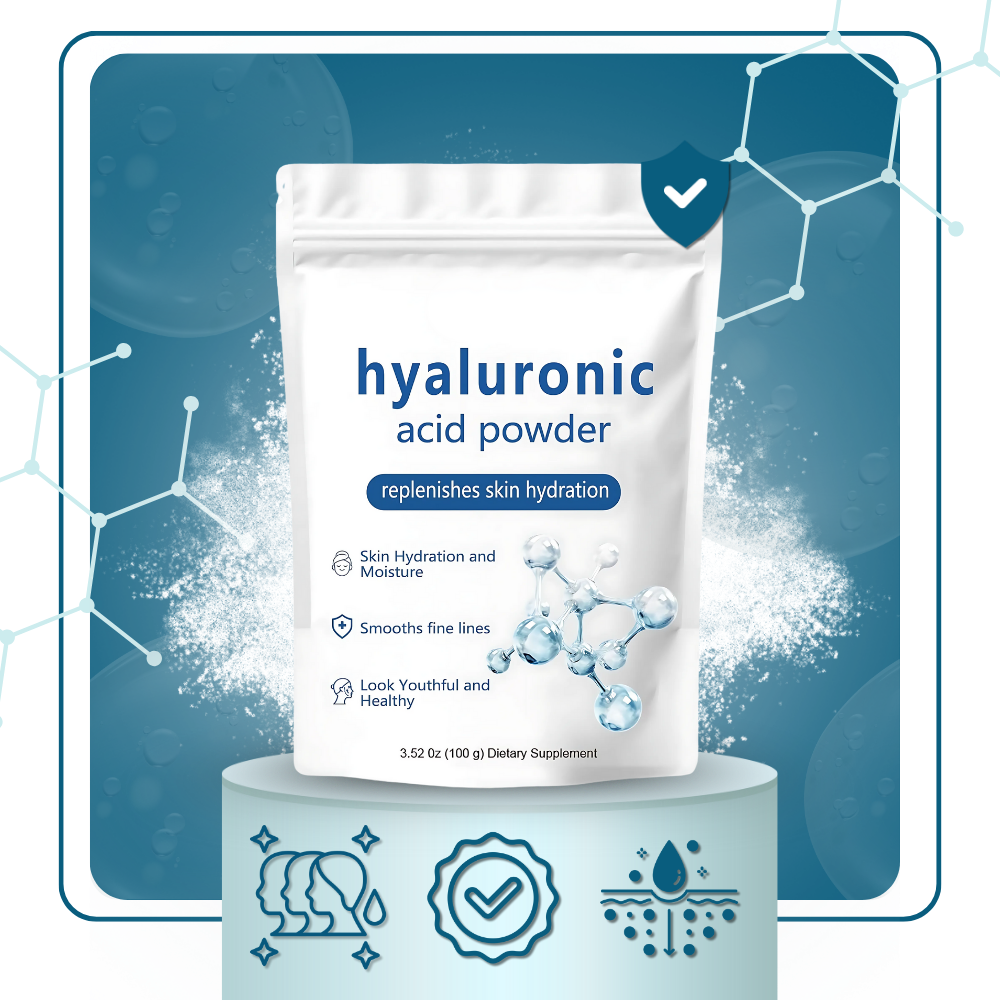 Poudre d'acide hyaluronique hydratante à spectre complet