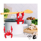 Porte-cuillère antidérapant en forme de crabe amusant