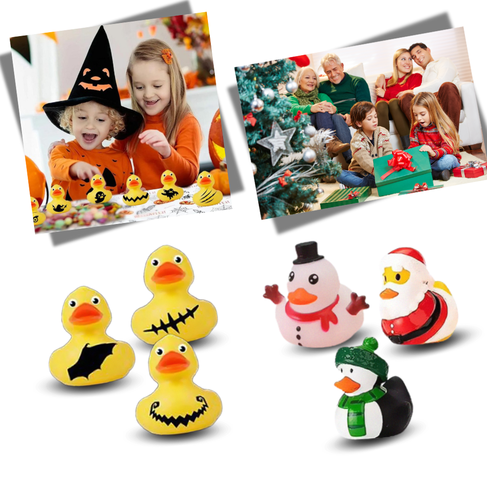 Calendrier de l'Avent des canards sur le thème d'Halloween et de Noël