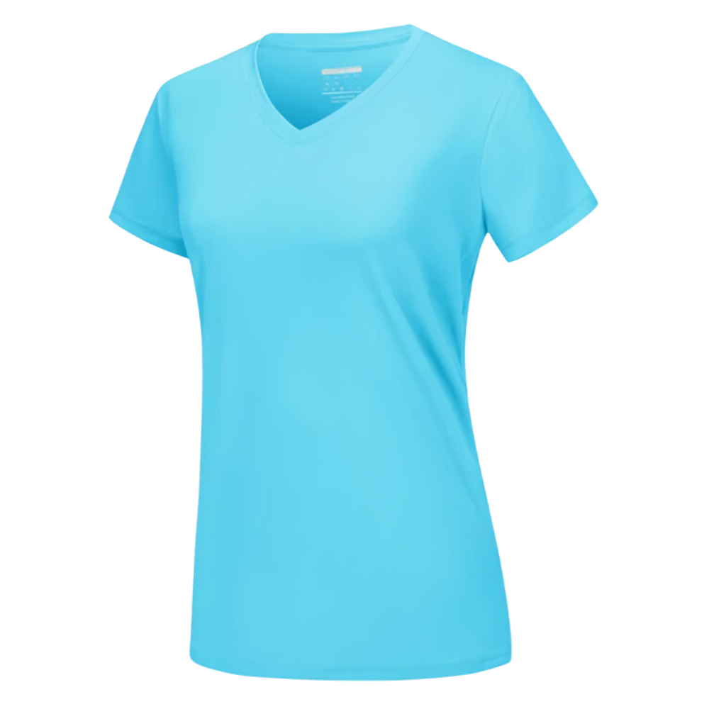 T-shirt rafraîchissant col en V pour femme