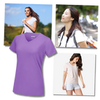 T-shirt rafraîchissant col en V pour femme