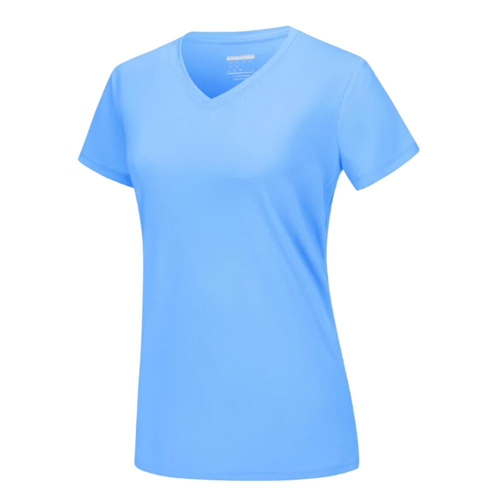 T-shirt rafraîchissant col en V pour femme