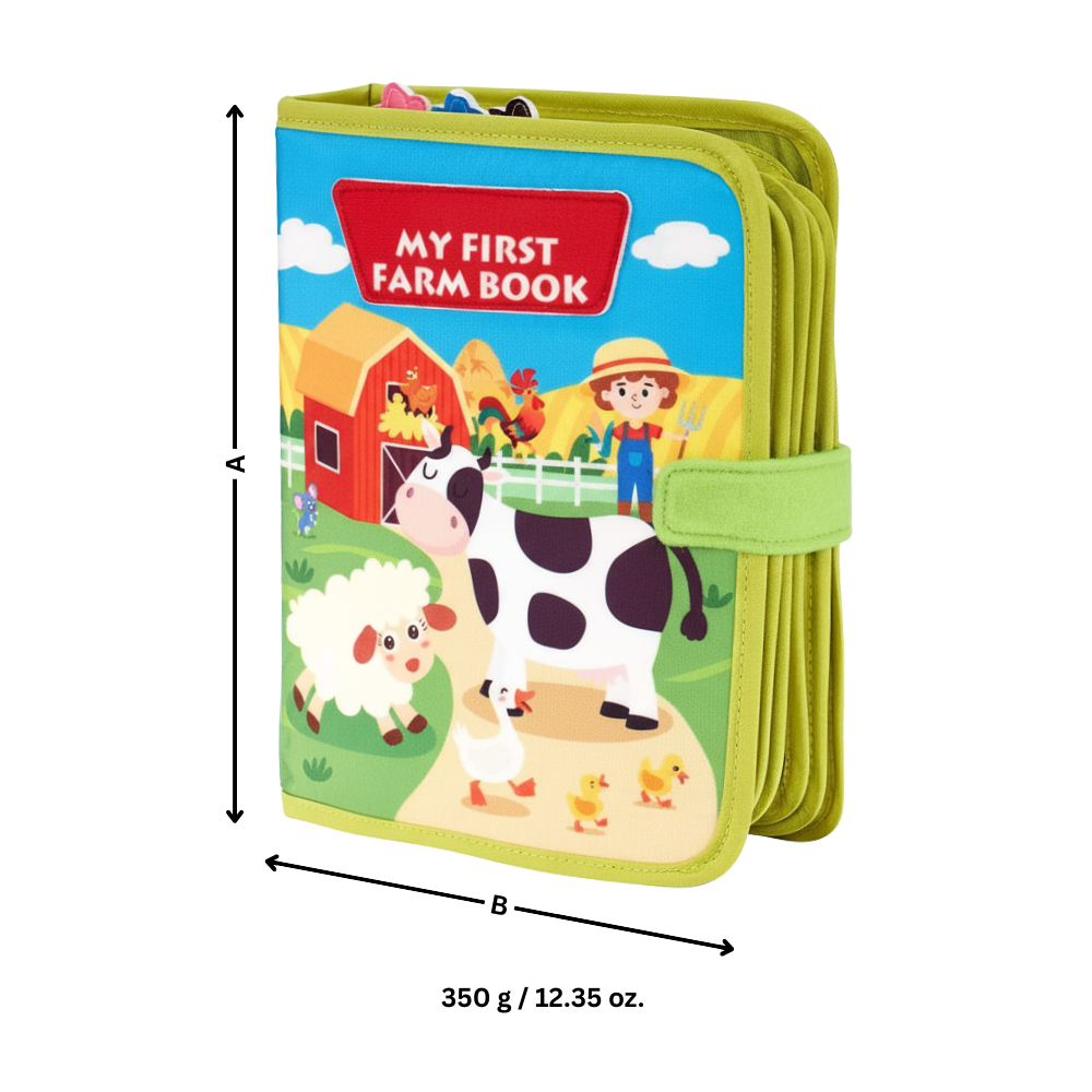 Livre interactif à velcro pour enfants sur le thème de la ferme