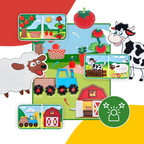 Livre interactif à velcro pour enfants sur le thème de la ferme