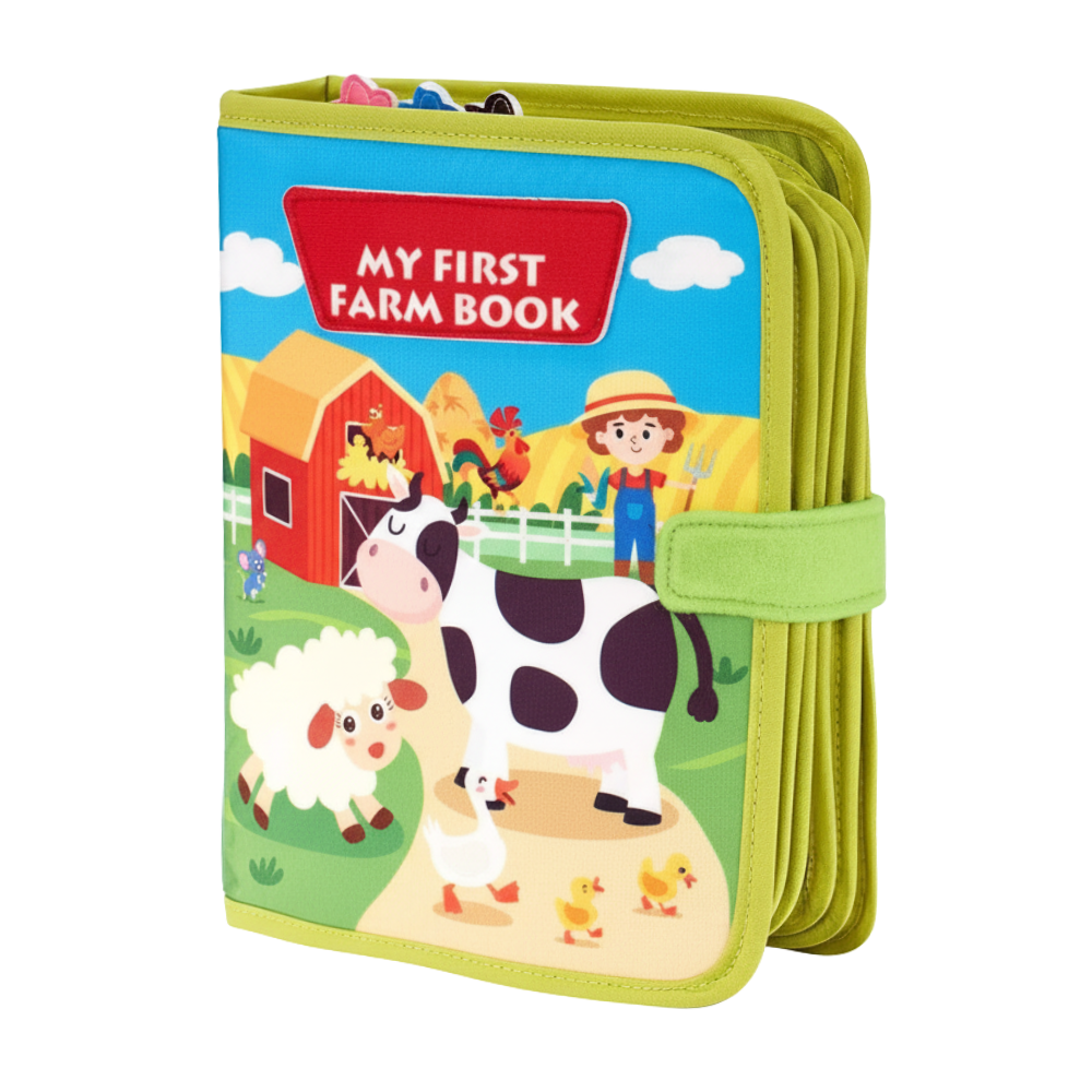 Livre interactif à velcro pour enfants sur le thème de la ferme
