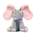 Peluche éléphant cache-cache interactif