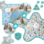 Jouet tapis interactif à plumes pour chatons en phase de dentition