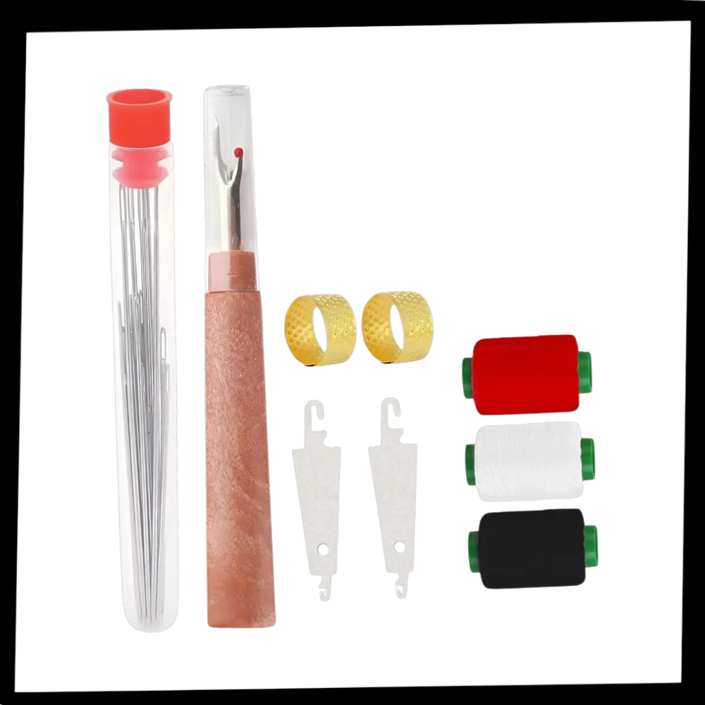 Kit d'aiguilles à broder à gros chas