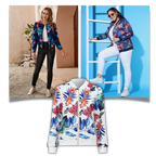 Blouson bomber à fleurs à manches longues