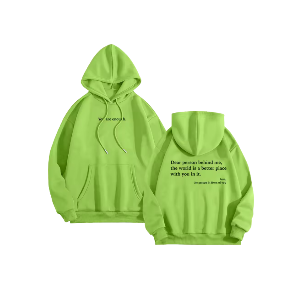 Sweat à capuche oversize pour femmes avec message motivant