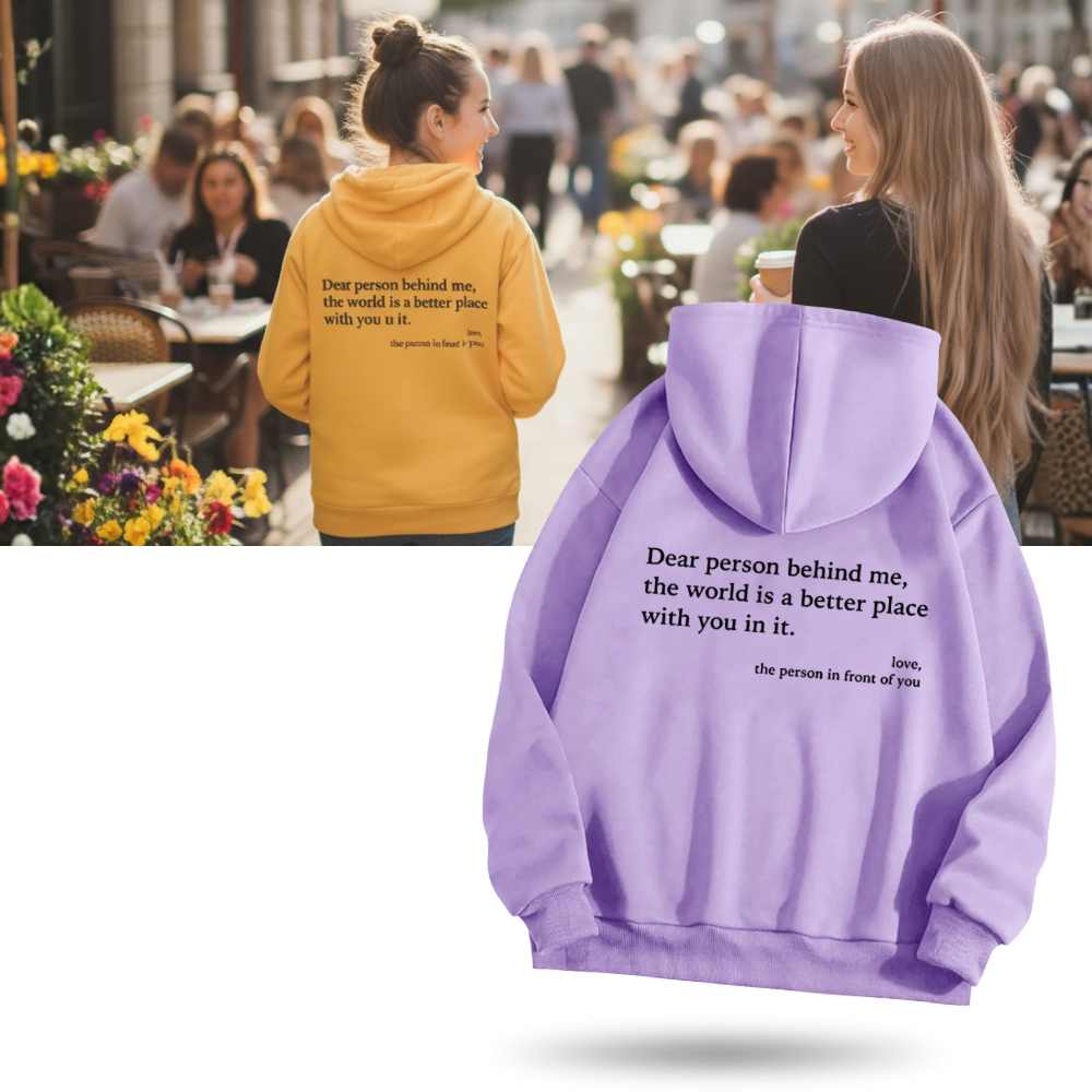 Sweat à capuche oversize pour femmes avec message motivant