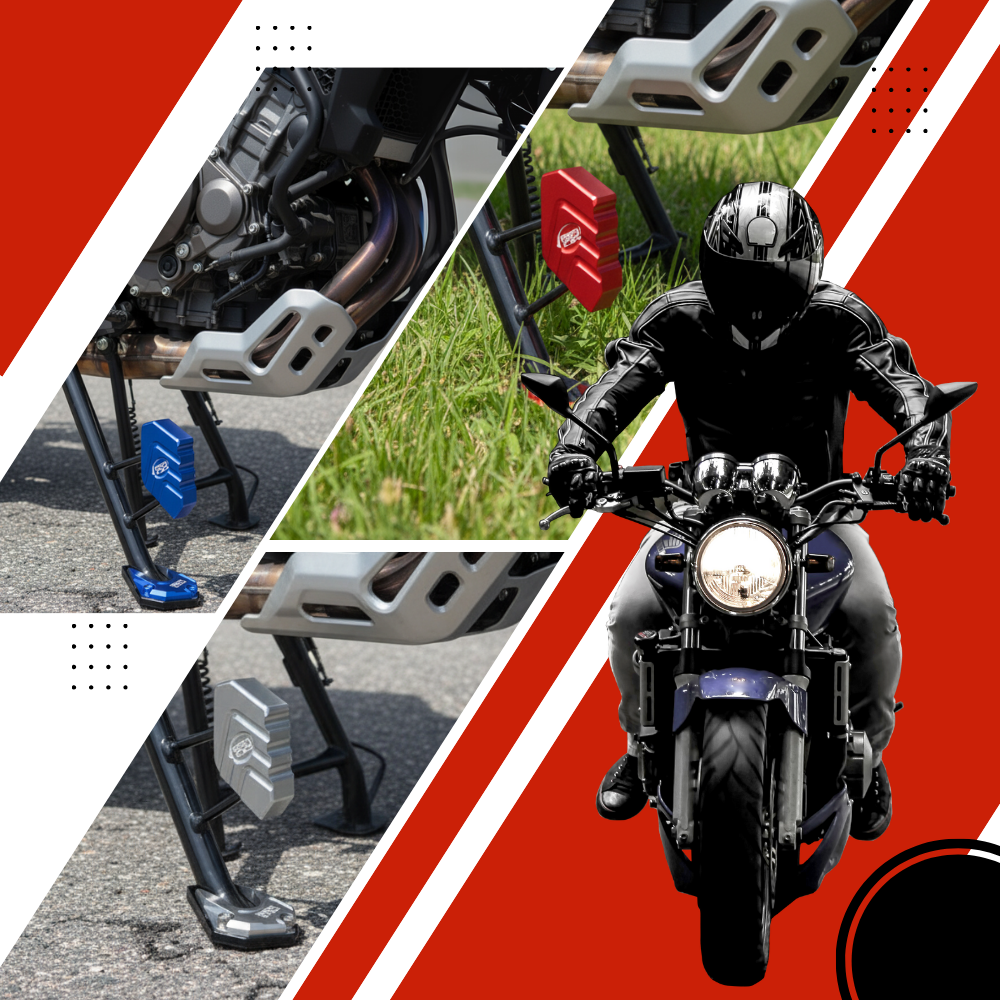 Support levier de béquille et plaque d'extension en alliage pour moto