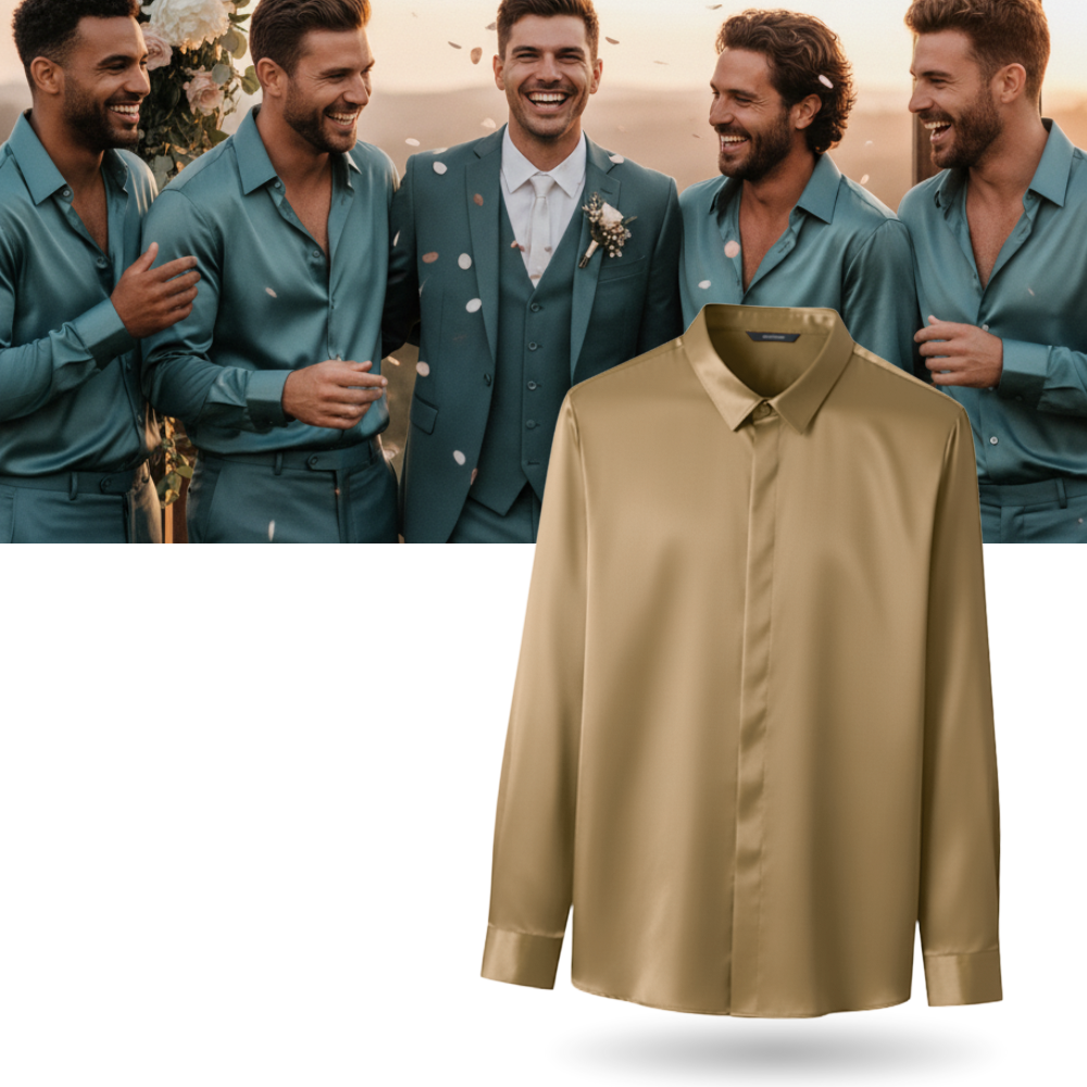 Chemise pour homme en soie mélangée infroissable