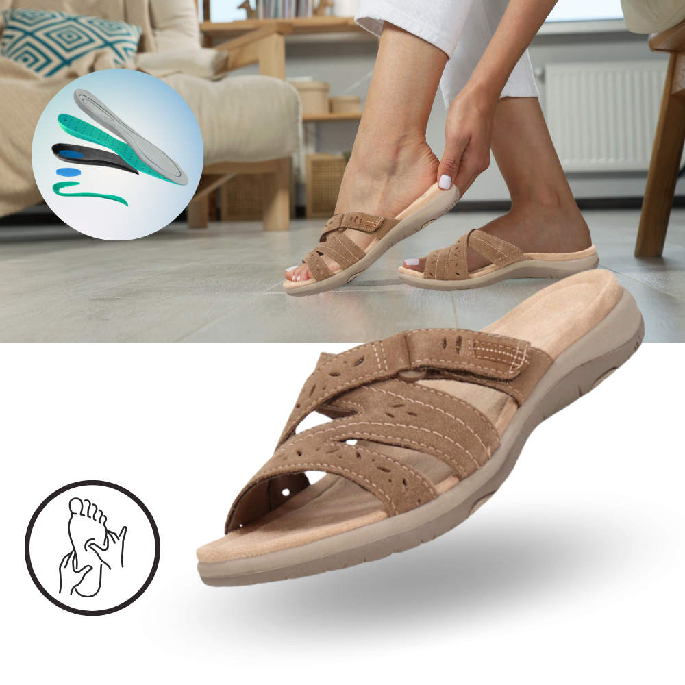 Sandales à bout ouvert avec semelles orthopédiques