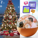 Boule de Noël avec souvenirs photo et vidéo personnalisés