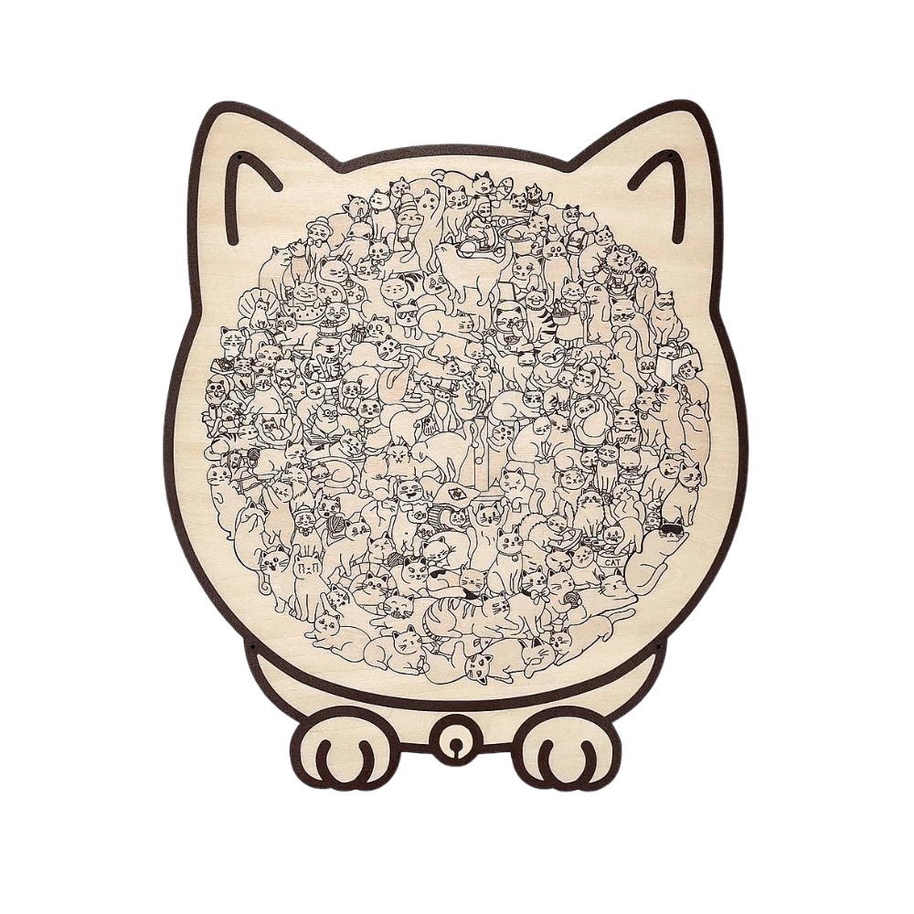 Puzzle en bois relaxant chat