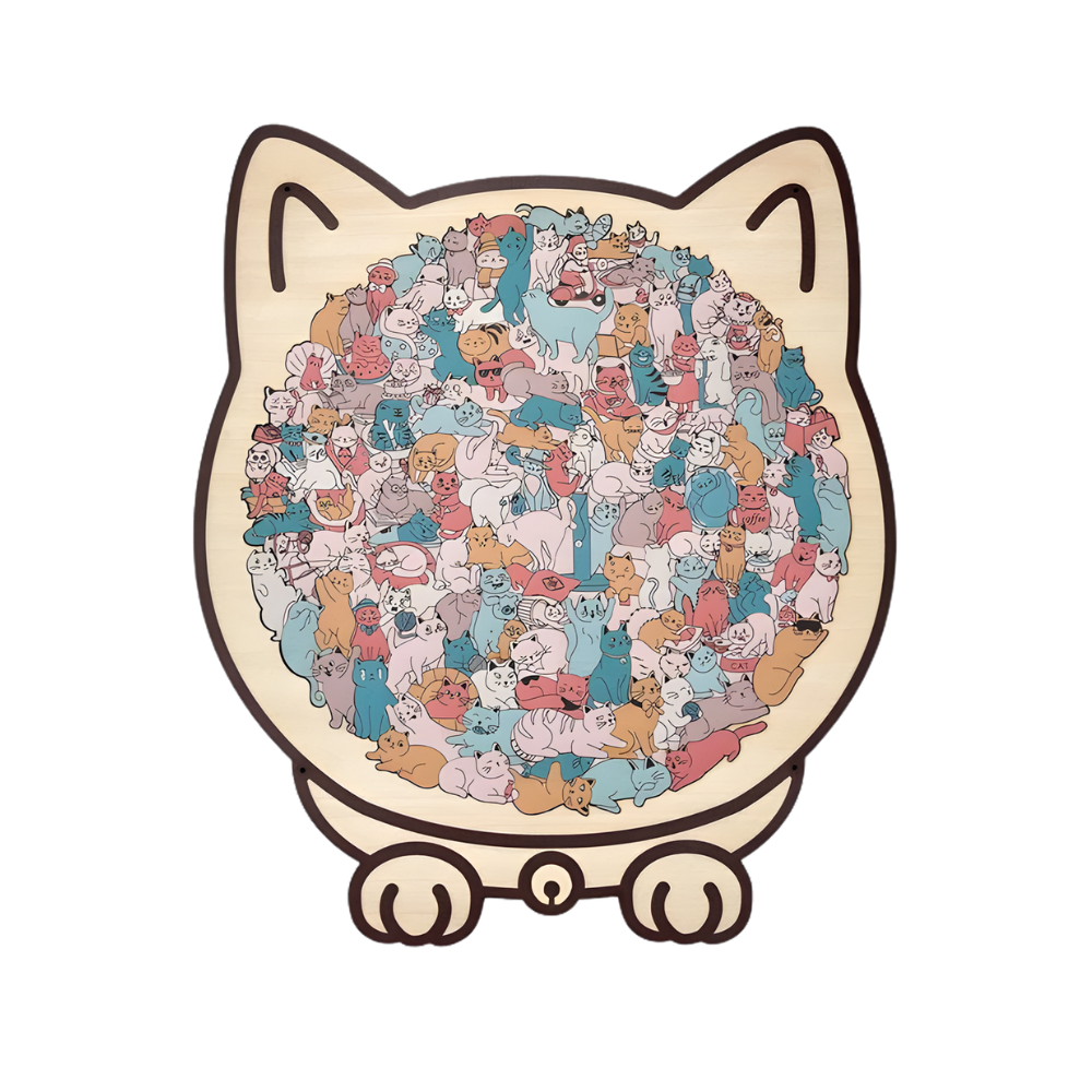 Puzzle en bois relaxant chat
