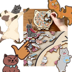 Puzzle en bois relaxant chat