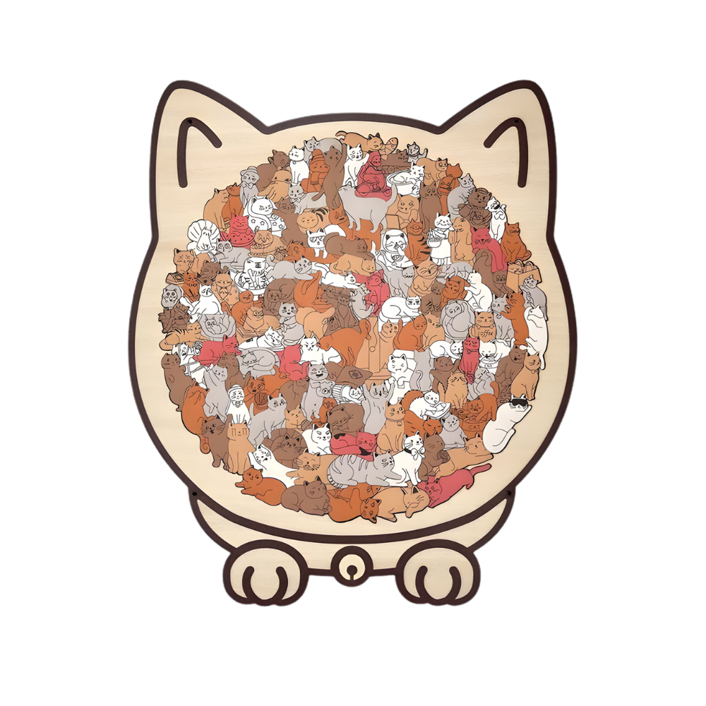 Puzzle en bois relaxant chat