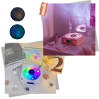 Lecteur vinyle avec effets visuels rétro