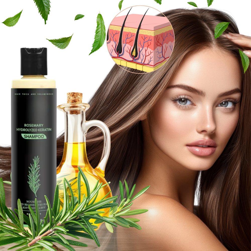 Shampooing et après-shampooing à la kératine et au romarin