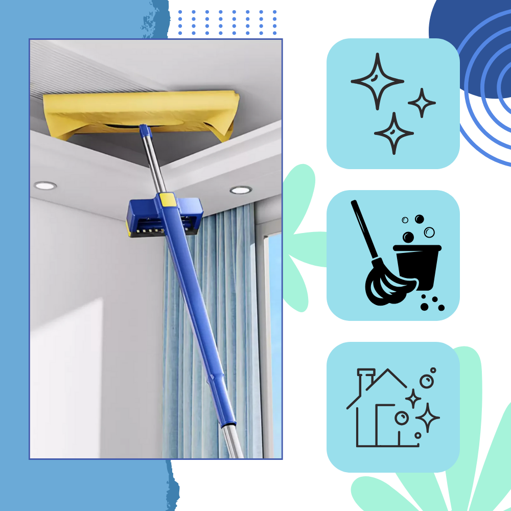 Balai plat à essorage automatique avec seau