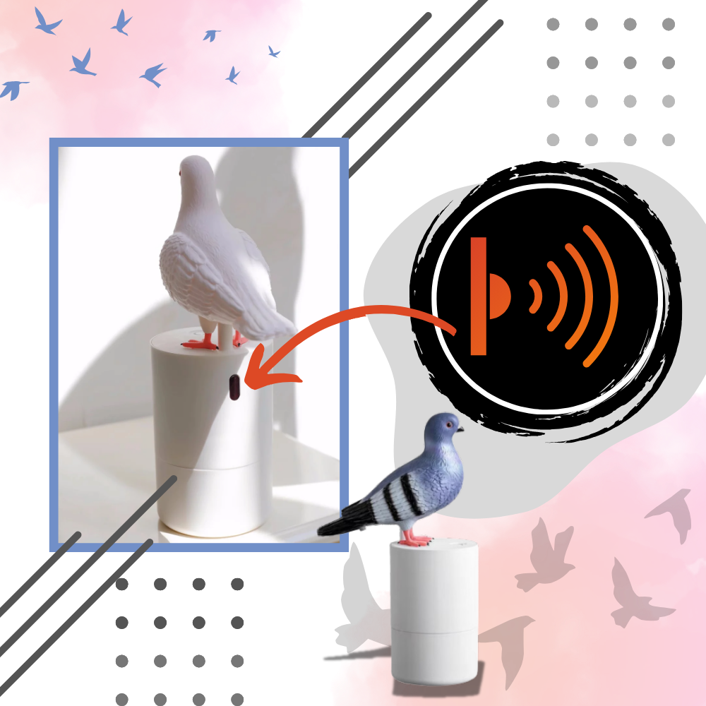 Distributeur de savon automatique en forme de pigeon