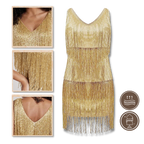 Robe à col V à paillettes