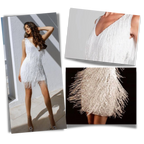 Robe à col V à paillettes