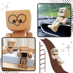 Figurine mobile d'homme en bois