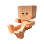 Figurine mobile d'homme en bois