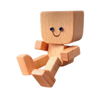 Figurine mobile d'homme en bois