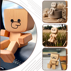 Figurine mobile d'homme en bois