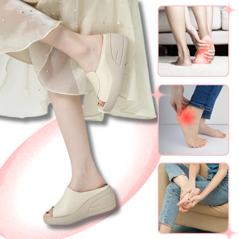 Sandales à talons orthopédiques avec absorption des chocs