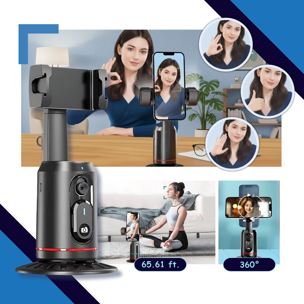 Support pour téléphone intelligent avec stabilisateur et suivi IA