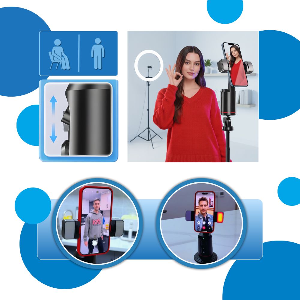 Support pour téléphone intelligent avec stabilisateur et suivi IA