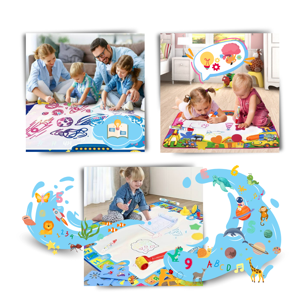 Tapis de gribouillage stimulant à l'eau