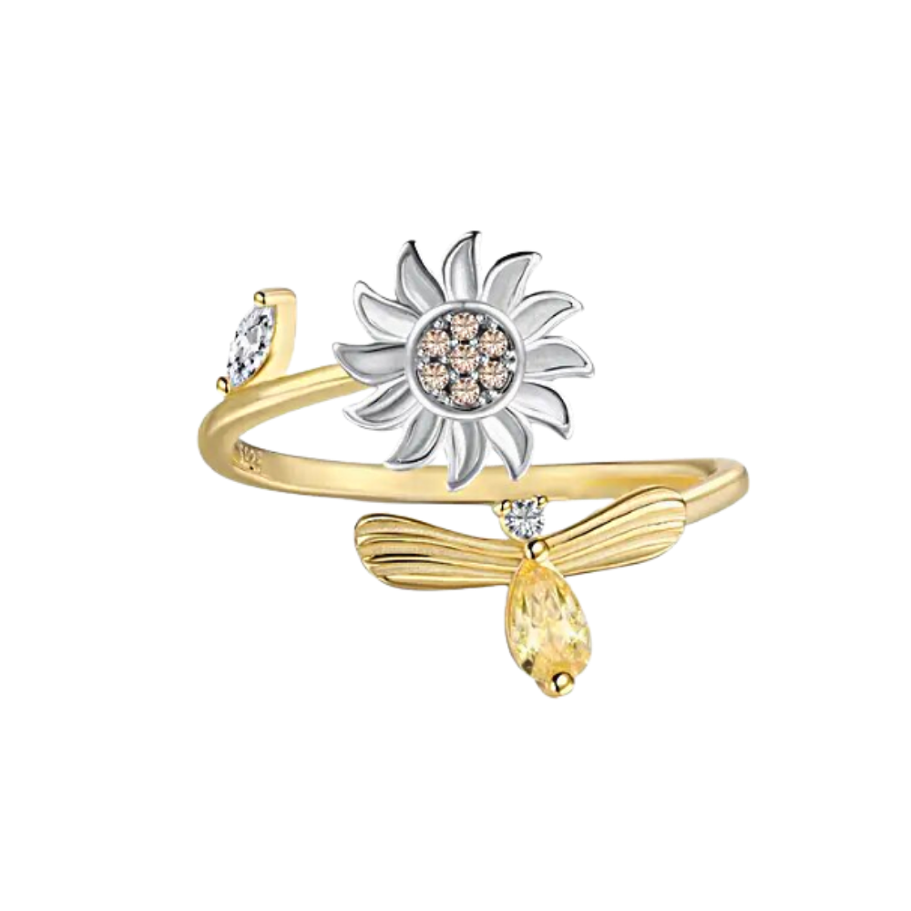 Bague tournesol tournante