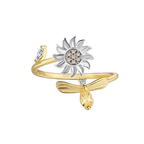 Bague tournesol tournante