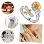 Bague tournesol tournante