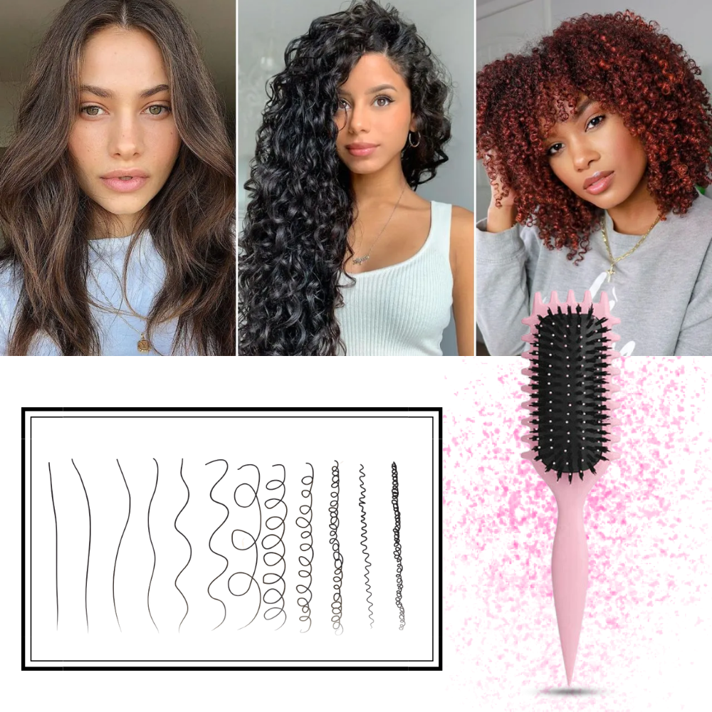 Brosse démêlante et définissante pour boucles