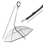 Laisse parapluie transparente pour chien