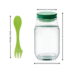 Bocal transparent à salade avec ouverture latérale