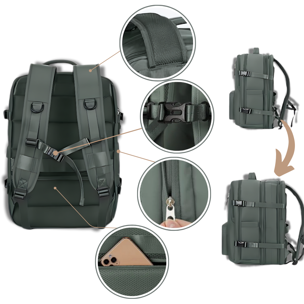 Sac à dos de voyage étanche à chargement USB